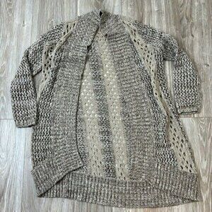 Chico's beige open stich cardigan sweater size 0 Small